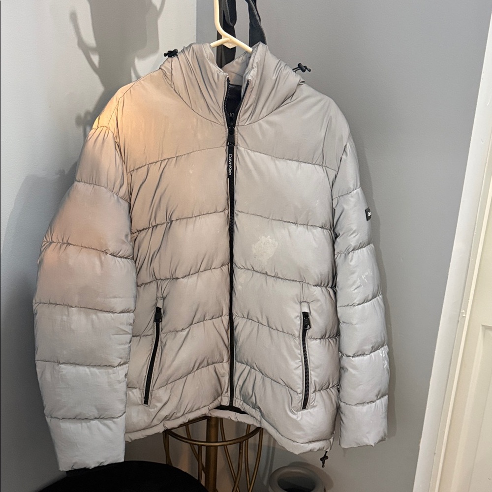 Calvin Klein Light Gray Puffer Jacket